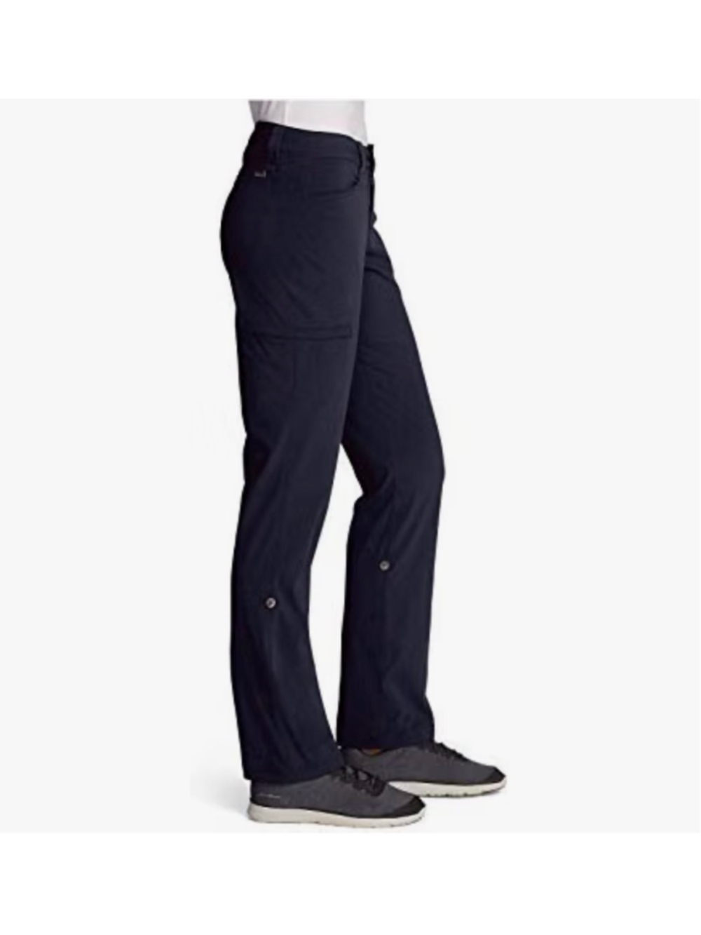 Eddie Bauer Black Convertible Hiking Pants Womens Size 12 Stretchy Zip Pockets